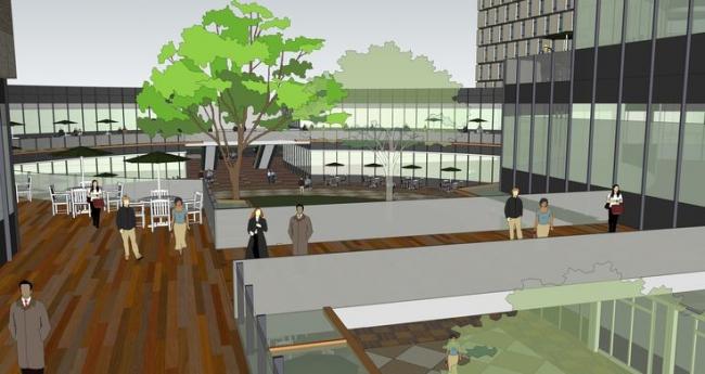 Sketchup综合体模型|多层高层混合商业综合体，高层写字楼，现代风格