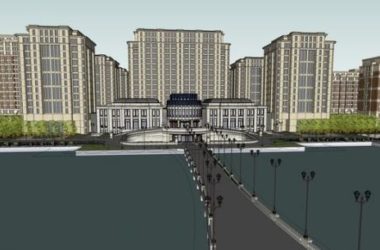 Sketchup住宅模型|高层住宅小区,西方新古典主义,居住建筑-BIM建筑网