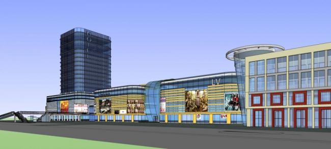 Sketchup综合体模型|多高层商业综合体，高层办公，现代风格