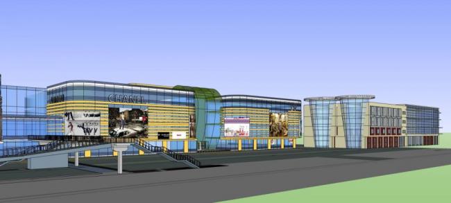 Sketchup综合体模型|多高层商业综合体，高层办公，现代风格