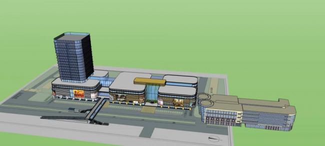 Sketchup综合体模型|多高层商业综合体，高层办公，现代风格