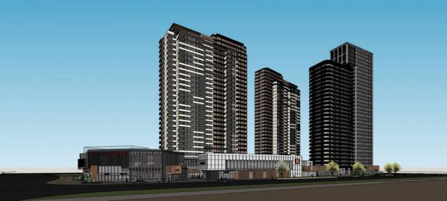 Sketchup住宅模型|高层住宅，底层商业，现代风格，居住建筑