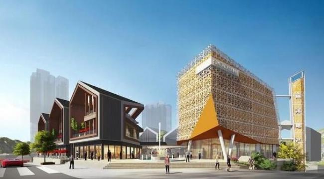 Sketchup商业模型|多层山地商业街，现代风格