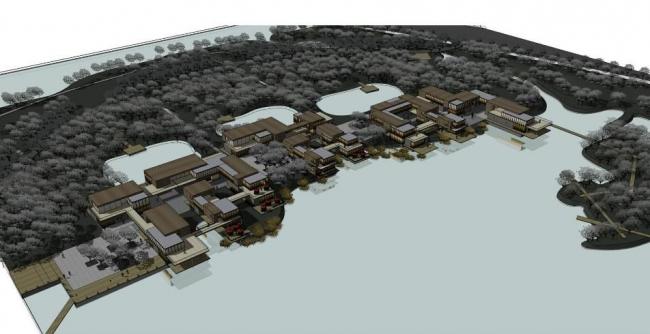 Sketchup商业模型|多层酒吧街，商业建筑，现代风格