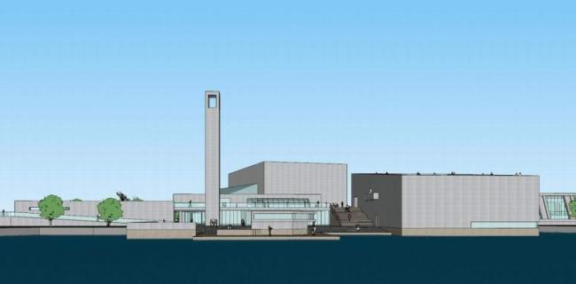 Sketchup文化模型|苏州昆山巴城多层文体中心，文化馆，现代风格