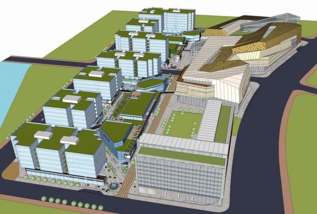 Sketchup综合体模型|多层商业综合体，小型多层办公楼，现代风格