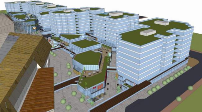 Sketchup综合体模型|多层商业综合体，小型多层办公楼，现代风格