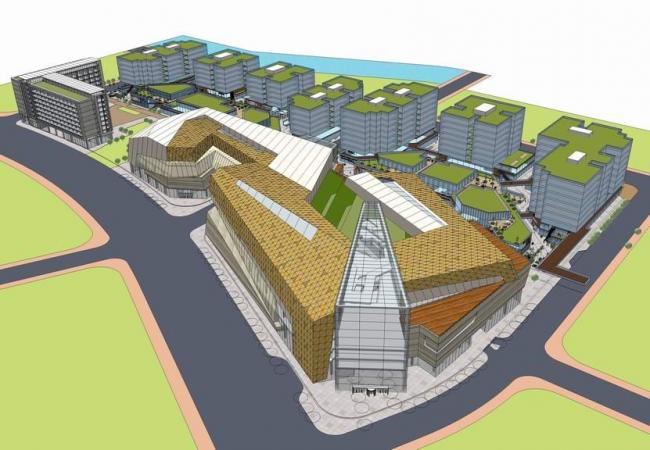 Sketchup综合体模型|多层商业综合体，小型多层办公楼，现代风格