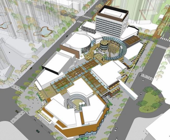 Sketchup综合体模型|多层商业综合体，商业广场，现代风格