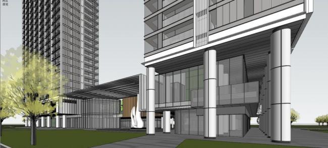 Sketchup住宅模型|高层住宅，现代风格，居住建筑