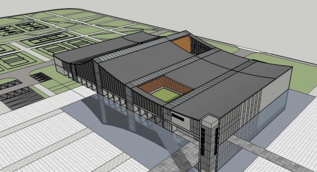 Sketchup文化模型|多层规划馆，现代风格，文化建筑