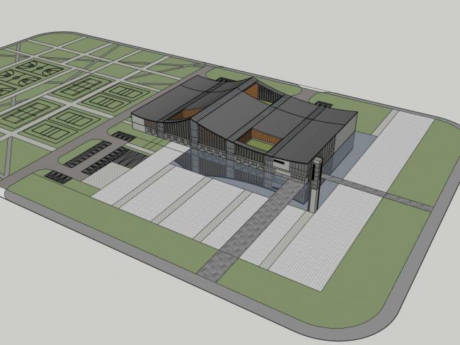 Sketchup文化模型|多层规划馆，现代风格，文化建筑