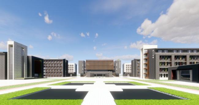 Sketchup学校模型|多层学校，中学校园，教育建筑，现代风格