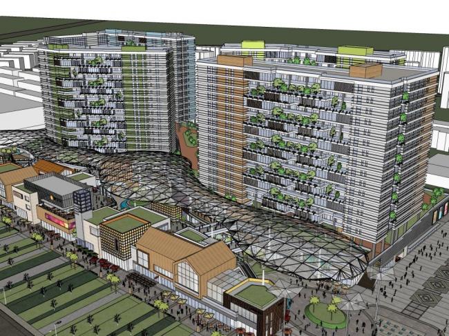 Sketchup综合体模型|多层高层混合商业综合体，高层住宅，现代风格