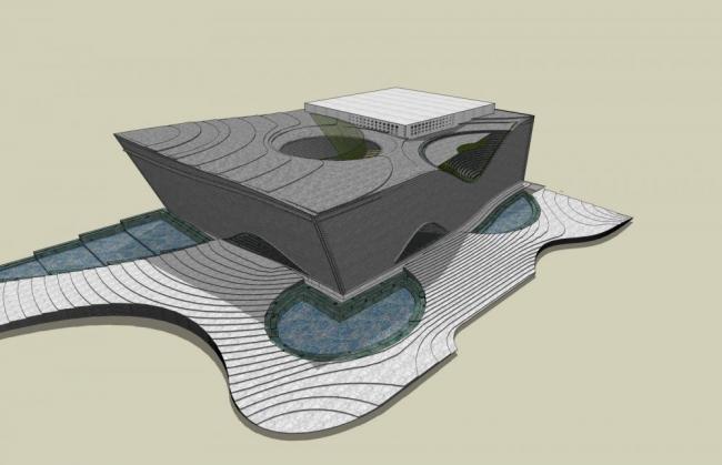 Sketchup文化模型|多层音乐厅，现代风格，文化艺术建筑