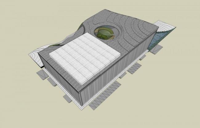 Sketchup文化模型|多层音乐厅，现代风格，文化艺术建筑