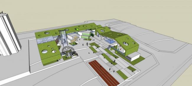 Sketchup学校模型|多层幼儿园，现代风格，教育建筑