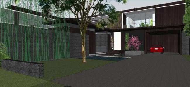 Sketchup景观模型|别墅带景观，新中式风格