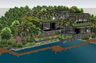 Sketchup景观模型|别墅带景观，新中式风格-BIM建筑网