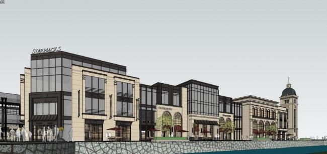 Sketchup商业模型|多层商业街，欧式古典风格