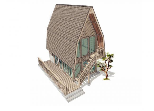 Sketchup住宅模型|木屋住宅，现代风格