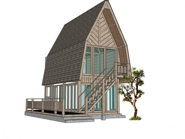 Sketchup住宅模型|木屋住宅，现代风格