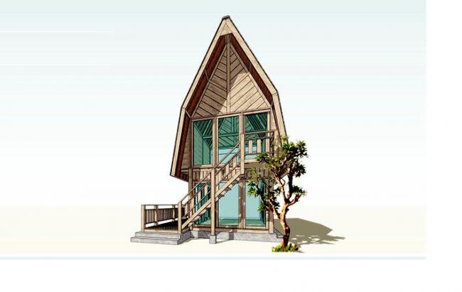 Sketchup住宅模型|木屋住宅，现代风格