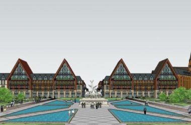 Sketchup商业模型|北欧风情，多层园区，商业建筑，欧式风格-BIM建筑网