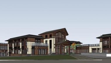 Sketchup商业模型|万科东方传奇，多层商业内街，东南亚风格-BIM建筑网