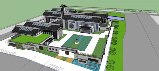 Sketchup文化模型|多层艺术家展览馆，文化建筑，中式风格