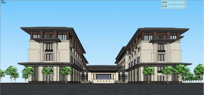 Sketchup酒店模型|多层酒店，中式风格