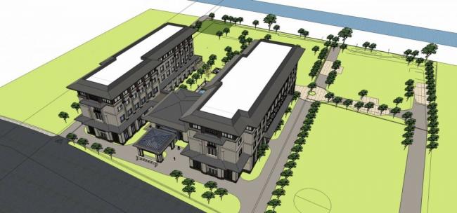 Sketchup酒店模型|多层酒店，中式风格