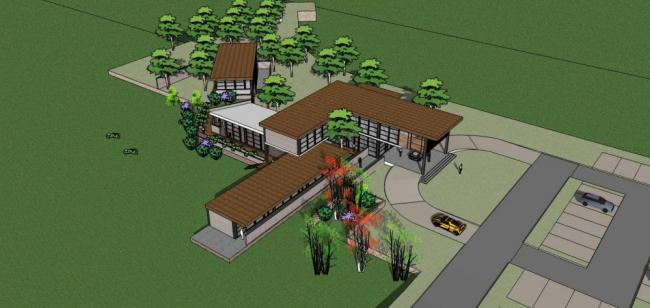 Sketchup商业模型|多层会商业所，密斯风格，现代