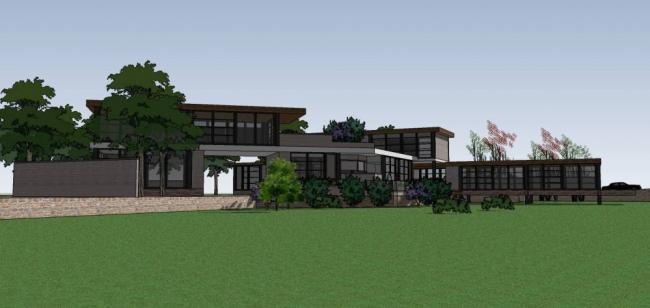 Sketchup商业模型|多层会商业所，密斯风格，现代