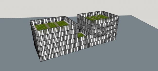 Sketchup办公模型|多层办公楼，现代风格