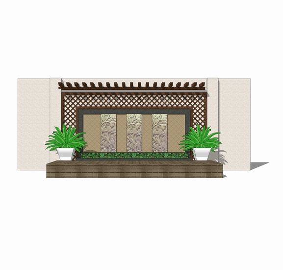 Sketchup素材模型|欧式景墙，素材，组件，构件