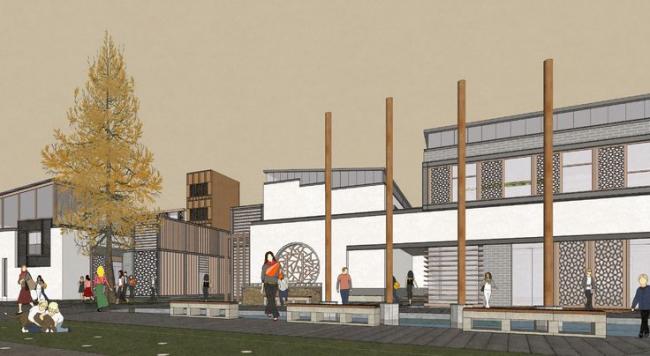 Sketchup商业模型|多层商业步行街，商业广场，中式风格