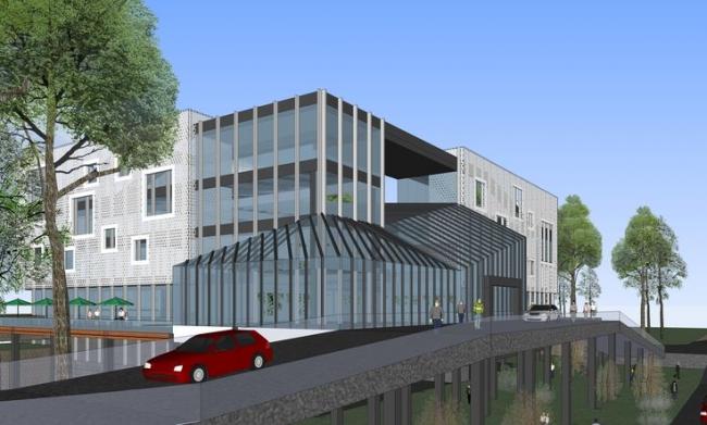 Sketchup商业模型|多层商业会所，现代风格，景观