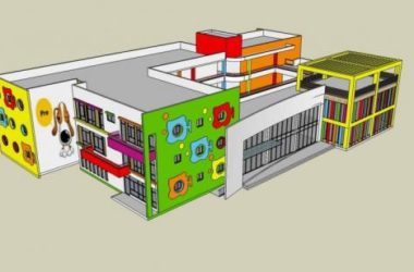 Sketchup学校模型|多层幼儿园，教育建筑，现代风格-BIM建筑网