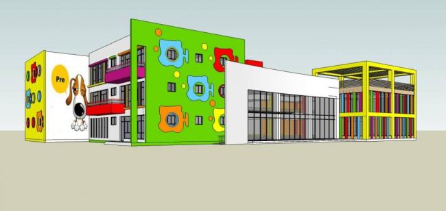 Sketchup学校模型|多层幼儿园，教育建筑，现代风格