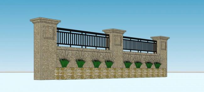 Sketchup素材模型|围墙,护栏,栏杆,素材,构件