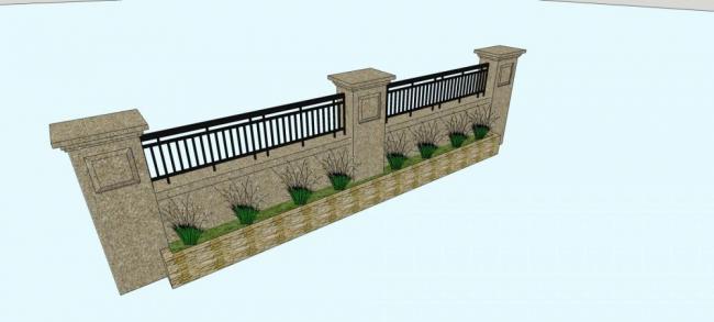 Sketchup素材模型|围墙,护栏,栏杆,素材,构件