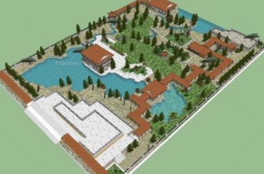 Sketchup景观模型|公园，景观，中式风格，园林，水景-BIM建筑网