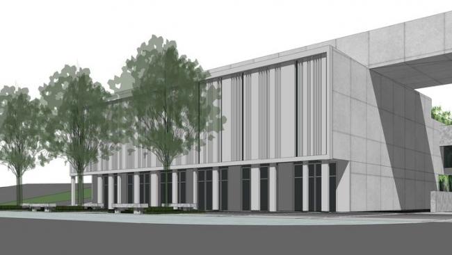 Sketchup文化模型|多层展馆与广场景观设计，文化建筑，现代风格