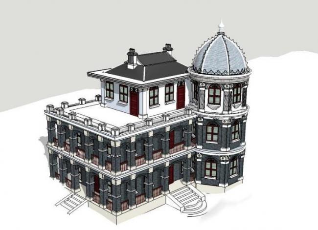 Sketchup古建筑模型|民国建筑，古建，中式风格