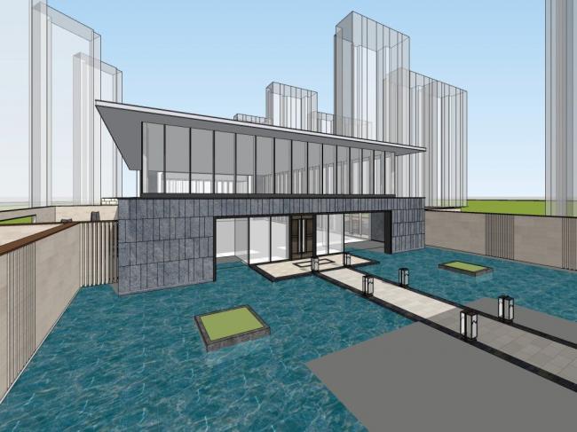 Sketchup商业模型|多层商业会所，现代风格