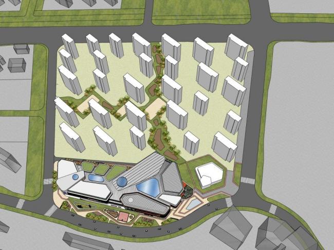 Sketchup综合体模型|多层商业综合体，现代风格