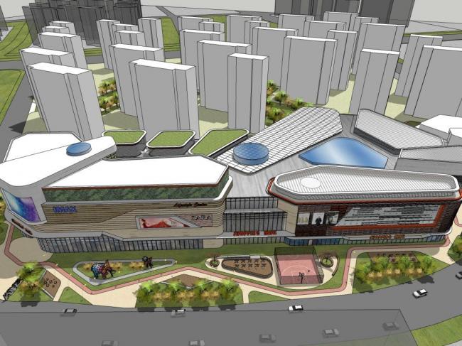 Sketchup综合体模型|多层商业综合体，现代风格