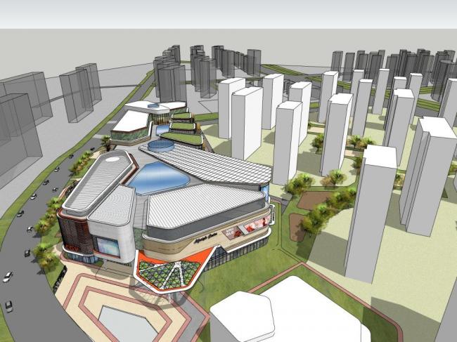 Sketchup综合体模型|多层商业综合体，现代风格