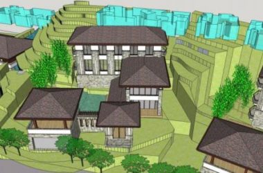 Sketchup酒店模型|唐风度假山庄，多层酒店，中式风格-BIM建筑网